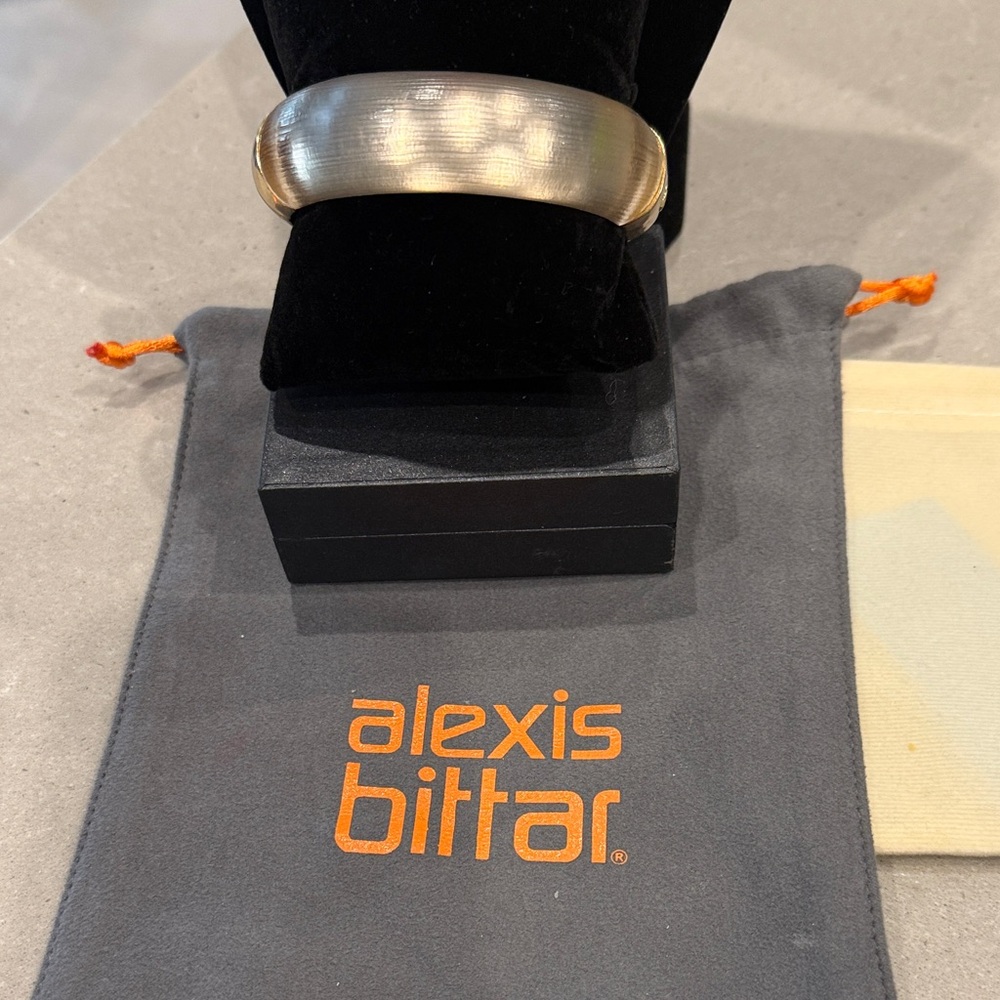 Alexis Bittar Warm Grey Lucite Cuff Bracelet